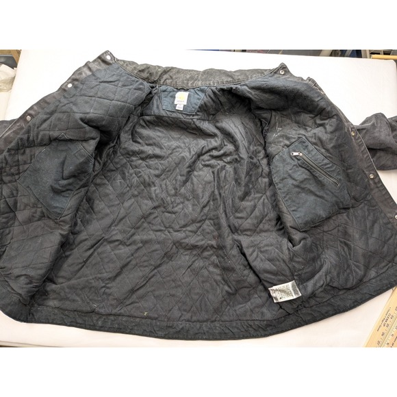 VTG CARHARTT Duck Chore Coat Jacket Workwear Quilted Distressed J285 2XL A056 - Picture 7 of 9